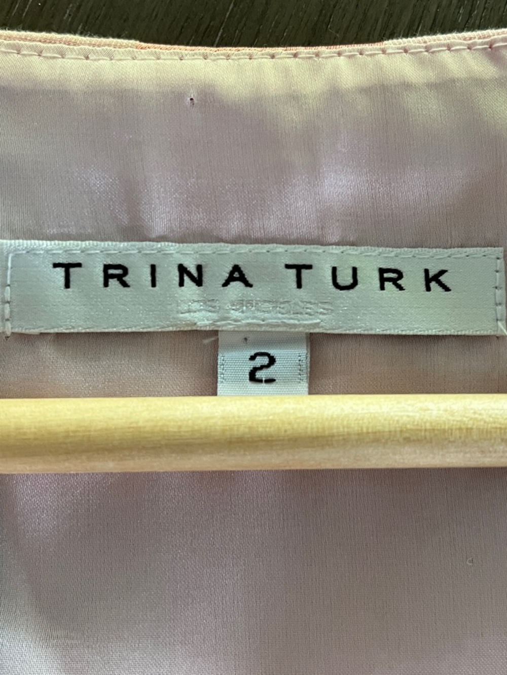 Trina Turk Endless Striped Wrap Midi Dress Pink Navy Size 2 - Picture 7 of 10